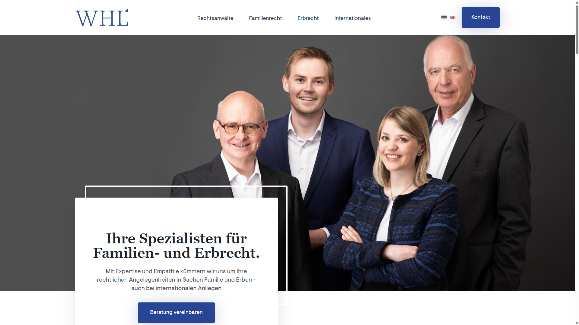 Screenshot der Website von WHL
